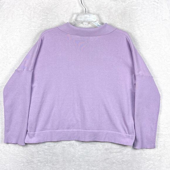 Tuckernuck Clayton Sweater Polo Womens XL/XXL Purple Boxy Knit Preppy Soft Girl - Picture 6 of 9